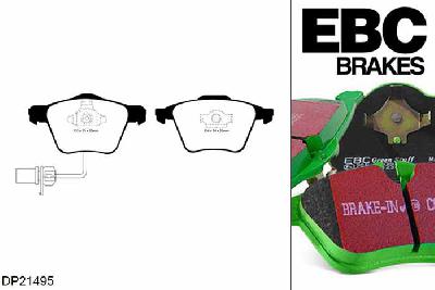 DP21495, Audi A4 quattro (B7), 2.0 Turbo (PR-1LC) 2004-2008, EBC Greenstuff remblokken set vooras, Voor modellen met ATE remklauwen aan de vooras, Voor modellen met een remschijf diameter 320mm