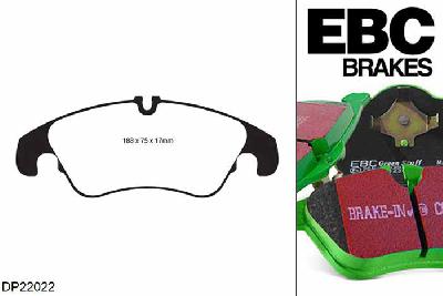 DP22022, Audi A6 (C7/4G), 2.0 TDI 136 PK 2012-, EBC Greenstuff remblokken set vooras, Voor modellen met TRW remklauwen aan de vooras, Voor modellen met een remschijf diameter 320mm