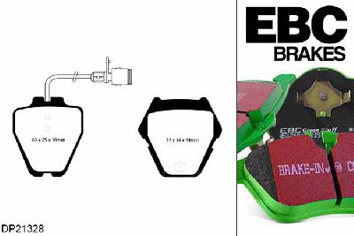 DP21328, Audi A8 quattro (D2/4D), 6.0 W12 420 PK 2001-2002, EBC Greenstuff remblokken set vooras, Voor modellen met Girling/TRW remklauwen aan de vooras, Voor modellen met een remschijf diameter 323mm