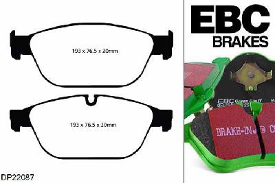 DP22087, Audi A8 quattro (D4/4H), 4.2 TDI 380 PK 2013-, EBC Greenstuff remblokken set vooras, Voor modellen met ATE remklauwen aan de vooras, Voor modellen met een remschijf diameter 380mm