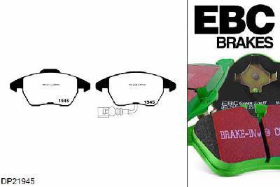 DP21945, Audi TT (8J), 2.0 Turbo 211 PK 2008-2014, EBC Greenstuff remblokken set vooras, Voor modellen met ATE remklauwen aan de vooras, Voor modellen met een remschijf diameter 312mm