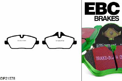DP21578, BMW 1 Series (E81), 116 i (2.0) 2008-2010, EBC Greenstuff remblokken set vooras, Voor modellen met TRW remklauwen aan de vooras, Voor modellen met een remschijf diameter 284mm