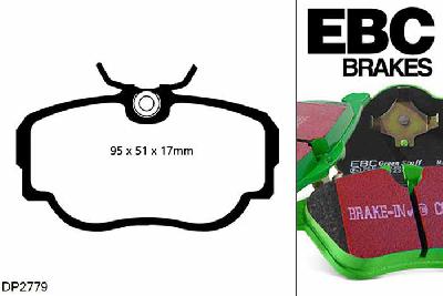 DP2779, BMW 3 Series (E30), 320 i (2.0) 1982-1990, EBC Greenstuff remblokken set vooras, Voor modellen met Girling/TRW remklauwen aan de vooras, Voor modellen met een remschijf diameter 260mm
