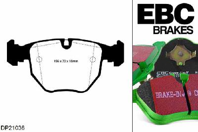 DP21036, BMW 5 Series (E39), 535 i (3.5) 1997-2000, EBC Greenstuff remblokken set vooras, Voor modellen met ATE remklauwen aan de vooras, Voor modellen met een remschijf diameter 324mm
