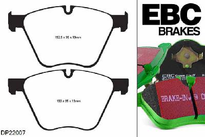DP22007, BMW 7 Series (F04), 750 (4.4 Twin Turbo hybrid) 2010-2016, EBC Greenstuff remblokken set vooras, Voor modellen met ATE remklauwen aan de vooras, Voor modellen met een remschijf diameter 374mm