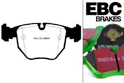 DP61036, BMW X5, 3.0 TD (E53) 218 PK 2004-2007, EBC Greenstuff remblokken set vooras, Voor modellen met ATE remklauwen aan de vooras, Voor modellen met een remschijf diameter 332mm