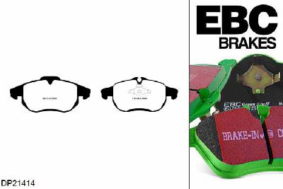DP21414, Cadillac BLS, 2.0 Turbo 175 PK 2006-2010, EBC Greenstuff remblokken set vooras, Voor modellen met ATE remklauwen aan de vooras, Voor modellen met een remschijf diameter 285mm