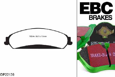 DP22139, Chrysler 300C, 3.6 2011-, EBC Greenstuff remblokken set vooras, Voor modellen met een remschijf diameter 345mm