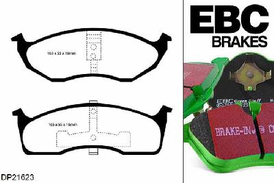 DP21623, Chrysler 300M, 3.5 (Performance Pkg) 252 PK 1998-2004, EBC Greenstuff remblokken set vooras, Voor modellen met een remschijf diameter 297mm