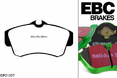 DP21357, Chrysler PT Cruiser, 2.0 2000-2010, EBC Greenstuff remblokken set vooras, Voor modellen met een remschijf diameter 280mm