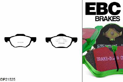 DP21525, Honda Accord, 2.4 Saloon (CL9) 2003-2008, EBC Greenstuff remblokken set vooras, Voor modellen met ATE remklauwen aan de vooras, Voor modellen met een remschijf diameter 300mm