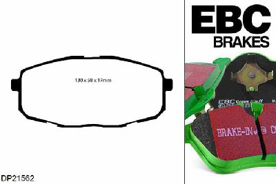 DP21562, Hyundai i-30 (FD), 1.6 TD 2007-2012, EBC Greenstuff remblokken set vooras, Voor modellen met een remschijf diameter 300mm