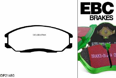DP21480, Hyundai Trajet, 2.0 TD 2003-2008, EBC Greenstuff remblokken set vooras, Voor modellen met een remschijf diameter 276mm