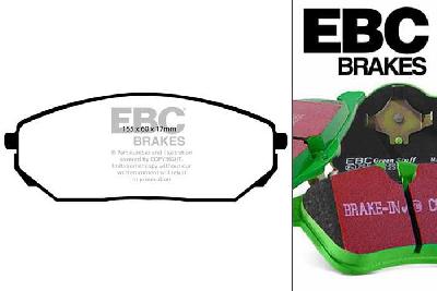 DP61557, Kia Sorento, 2.5 TD 2006-2010, EBC Greenstuff remblokken set vooras, Voor modellen met een remschijf diameter 302mm