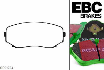 DP21794, Mazda CX-7, 2.2 TD 2009-2012, EBC Greenstuff remblokken set vooras, Voor modellen met een remschijf diameter 320mm