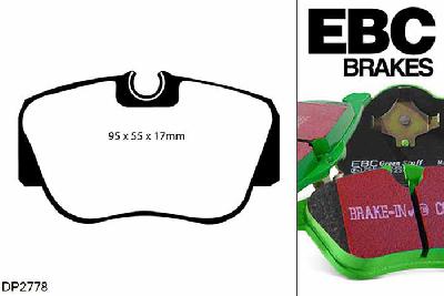 DP2778, Mercedes 190 (W201), 1.8 1990-1993, EBC Greenstuff remblokken set vooras, Voor modellen met Girling/TRW remklauwen aan de vooras, Voor modellen met een remschijf diameter 262mm