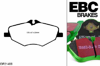 DP21488, Mercedes E-Class (T211), E220 TD 2003-2009, EBC Greenstuff remblokken set vooras, Voor modellen met Bosch remklauwen aan de vooras, Voor modellen met een remschijf diameter 295mm