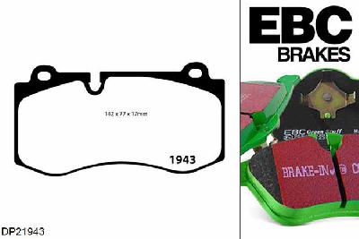 DP21943, Mercedes S-Class (W221), S400 hybrid 279 PK 2009-2013, EBC Greenstuff remblokken set vooras, Voor modellen met Brembo remklauwen aan de vooras, Voor modellen met een remschijf diameter 335mm