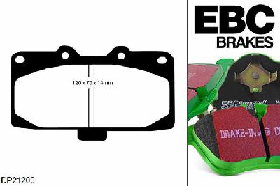 DP21200, Nissan 300ZX, 3.0 (GZ32) (Not UK) 1994-1998, EBC Greenstuff remblokken set vooras, Voor modellen met Sumitomo remklauwen aan de vooras, Voor modellen met een remschijf diameter 280mm