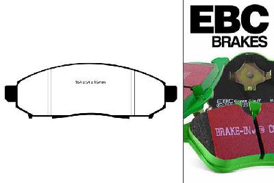 DP61747, Nissan Pathfinder, 2.5 TD 2005-, EBC Greenstuff remblokken set vooras, Voor modellen met Tokico remklauwen aan de vooras, Voor modellen met een remschijf diameter 295mm