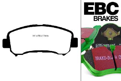 DP61954, Nissan X-Trail, 2.5 2007-2010, EBC Greenstuff remblokken set vooras, Voor modellen met een remschijf diameter 296mm