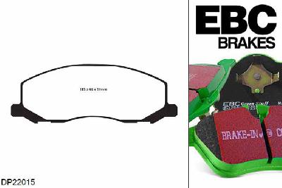 DP22015, Opel Insignia, 2.8 Turbo 260 PK 2008-2013, EBC Greenstuff remblokken set vooras, Voor modellen met TRW remklauwen aan de vooras, Voor modellen met een remschijf diameter 337mm
