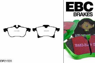 DP21520, Opel Zafira, 1.6 Turbo 2009-, EBC Greenstuff remblokken set vooras, Voor modellen met ATE remklauwen aan de vooras, Voor modellen met een remschijf diameter 308mm