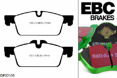 DP22106, Peugeot 508, 2.0 TD 140 PK 2011-, EBC Greenstuff remblokken set vooras, Voor modellen met ATE remklauwen aan de vooras, Voor modellen met een remschijf diameter 283mm