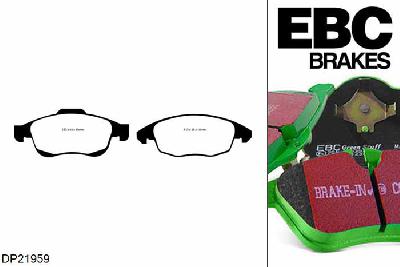 DP21959, Peugeot 5008, 1.6 120 PK 2009-2017, EBC Greenstuff remblokken set vooras, Voor modellen met ATE remklauwen aan de vooras, Voor modellen met een remschijf diameter 282mm