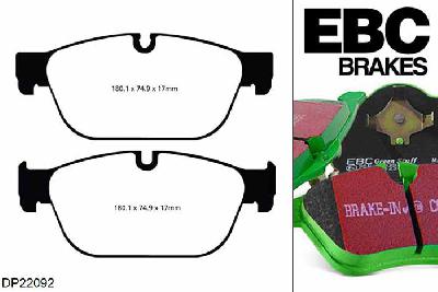 DP22092, Peugeot 407 Coupe, 3.0 TD 2009-2010, EBC Greenstuff remblokken set vooras, Voor modellen met ATE remklauwen aan de vooras, Voor modellen met een remschijf diameter 340mm