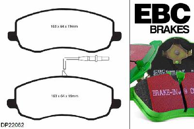DP22062, Peugeot 807, 2.2 Twin TD 2008-2011, EBC Greenstuff remblokken set vooras, Voor modellen met een remschijf diameter 310mm