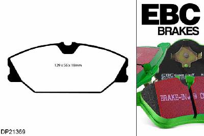 DP21369, Renault Megane MK1 Convertible, 1.6 1999-2003, EBC Greenstuff remblokken set vooras, Voor modellen met Girling/TRW remklauwen aan de vooras, Voor modellen met een remschijf diameter 280mm