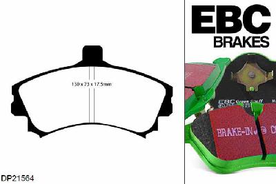 DP21564, Smart Forfour, 1.3 2004-2006, EBC Greenstuff remblokken set vooras, Voor modellen met een remschijf diameter 256mm