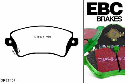 DP21457, Toyota Corolla, 1.8 Compressor (ZZE123) 215 PK 2006-2007, EBC Greenstuff remblokken set vooras, Voor modellen met een remschijf diameter 275mm