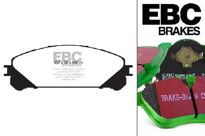 DP61837, Toyota Rav 4, 2.2 TD 2013-, EBC Greenstuff remblokken set vooras, Voor modellen met Advics remklauwen aan de vooras, Voor modellen met een remschijf diameter 328mm