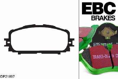 DP21897, Toyota Yaris, 1.3 (NSP130) (JT) 2011-, EBC Greenstuff remblokken set vooras, Voor modellen met Advics remklauwen aan de vooras, Voor modellen met een remschijf diameter 275mm