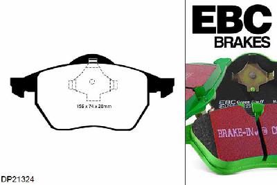 DP21324, VW Golf Mk3, 2.9 Syncro 190 PK 1994-1997, EBC Greenstuff remblokken set vooras, Voor modellen met ATE remklauwen aan de vooras, Voor modellen met een remschijf diameter 288mm