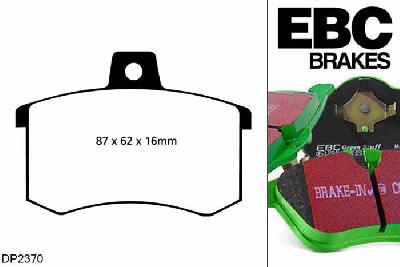 DP2370, Audi Coupe, 2.3 1992-1994, EBC Greenstuff remblokken set achteras, Voor modellen met Girling/TRW remklauwen aan de achteras, Voor modellen met remschijf diameter van 245mm aan de achteras
