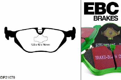 DP21079, BMW 3 Series (E36), 318 i (1.9) Coupe 1995-1999, EBC Greenstuff remblokken set achteras, Voor modellen met ATE remklauwen aan de achteras, Voor modellen met remschijf diameter van 280mm aan de achteras