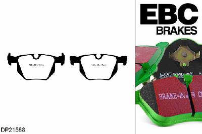 DP21588, BMW 3 Series X (4WD) (E92), 330 d (3.0 TD) 2007-2008, EBC Greenstuff remblokken set achteras, Voor modellen met ATE remklauwen aan de achteras, Voor modellen met remschijf diameter van 336mm aan de achteras