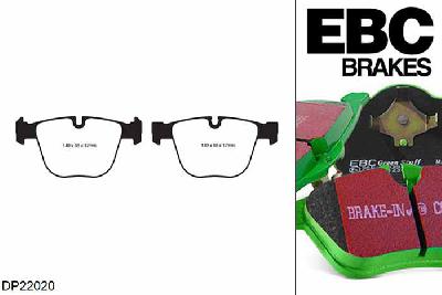 DP22020, BMW 7 Series (F01), 740 (3.0 Twin Turbo) 2010-2016, EBC Greenstuff remblokken set achteras, Voor modellen met ATE remklauwen aan de achteras, Voor modellen met remschijf diameter van 345mm aan de achteras