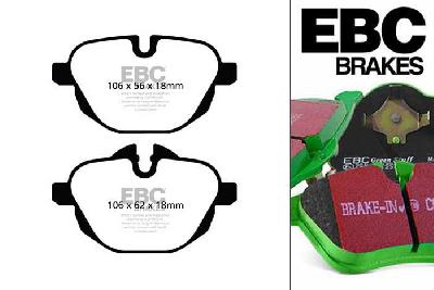 DP62047, BMW X3, 2.0 TD (18d) (F25) 2012-, EBC Greenstuff remblokken set achteras, Voor modellen met TRW remklauwen aan de achteras, Voor modellen met remschijf diameter van 330mm aan de achteras