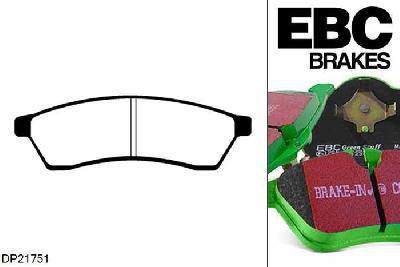 DP21751, Chevrolet Epica, 2.0 2008-2011, EBC Greenstuff remblokken set achteras, Voor modellen met remschijf diameter van 258mm aan de achteras