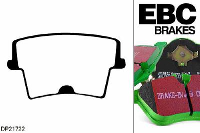 DP21722, Chrysler 300C, 3.6 2011-, EBC Greenstuff remblokken set achteras, Voor modellen met remschijf diameter van 320mm aan de achteras