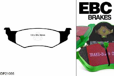 DP21066, Chrysler 300M, 2.7 204 PK 1998-2004, EBC Greenstuff remblokken set achteras, Voor modellen met remschijf diameter van 270mm aan de achteras