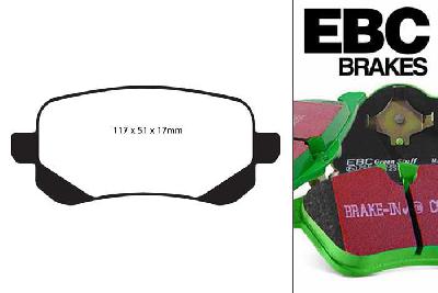 DP61840, Chrysler Grand Voyager, 2.8 TD 2008-, EBC Greenstuff remblokken set achteras, Voor modellen met remschijf diameter van 305mm aan de achteras