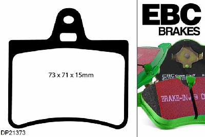 DP21373, Citroen C5, 2.0 TD 2004-2008, EBC Greenstuff remblokken set achteras, Voor modellen met Citroen remklauwen aan de achteras, Voor modellen met remschijf diameter van 276mm aan de achteras