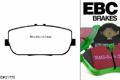 DP21775, Fiat 124 Spider, 1.4 Turbo 140 PK 2016-, EBC Greenstuff remblokken set achteras, Voor modellen met Sumitomo remklauwen aan de achteras