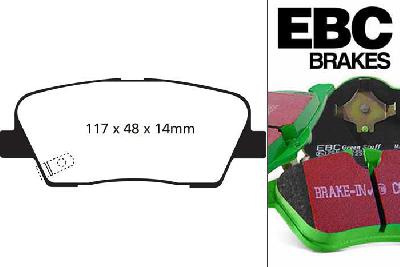 DP61806, Hyundai Santa Fe, 2.2 TD 2010-2013, EBC Greenstuff remblokken set achteras, Voor modellen met remschijf diameter van 302mm aan de achteras