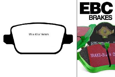 DP61933, Landrover Freelander, 3.2 2007-2015, EBC Greenstuff remblokken set achteras, Voor modellen met TRW remklauwen aan de achteras, Voor modellen met remschijf diameter van 302mm aan de achteras